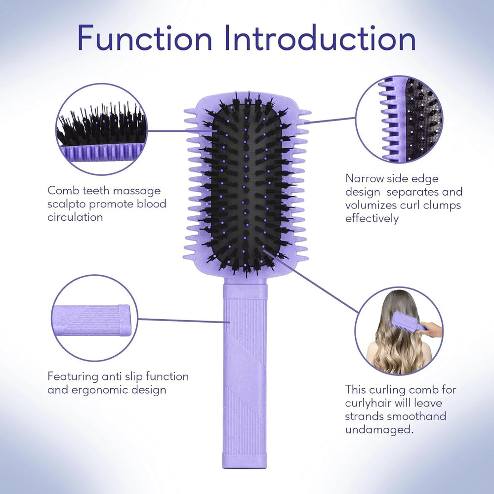 Auhrjomra curly hair brush 2-pack ergonomic handle close-up for comfortable long sessions