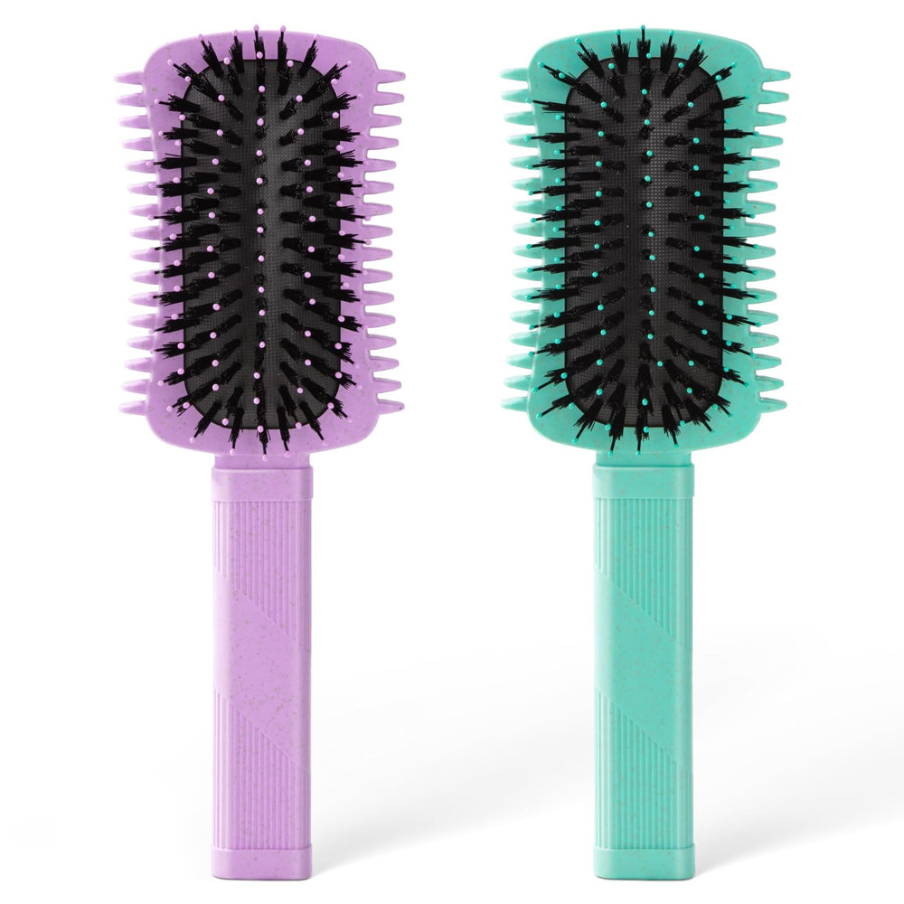 Auhrjomra curly hair brush 2-pack front view showing compact ergonomic design for easy styling