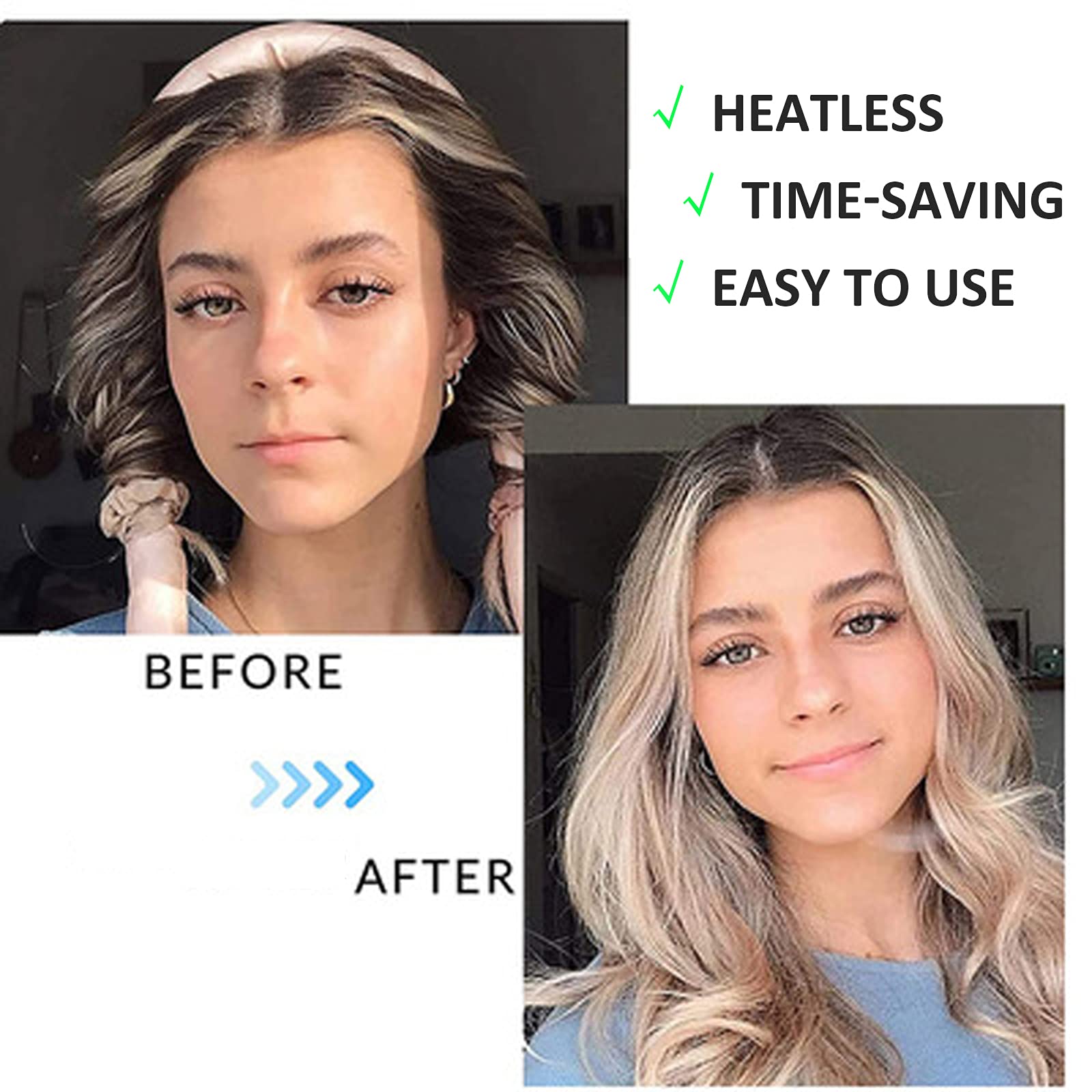 AUITRONCARE sleeping blowout headband worn during sleep for effortless morning volume.