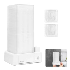 Aukiron auto cotton pad holder front view, sleek white design for tidy makeup removal.