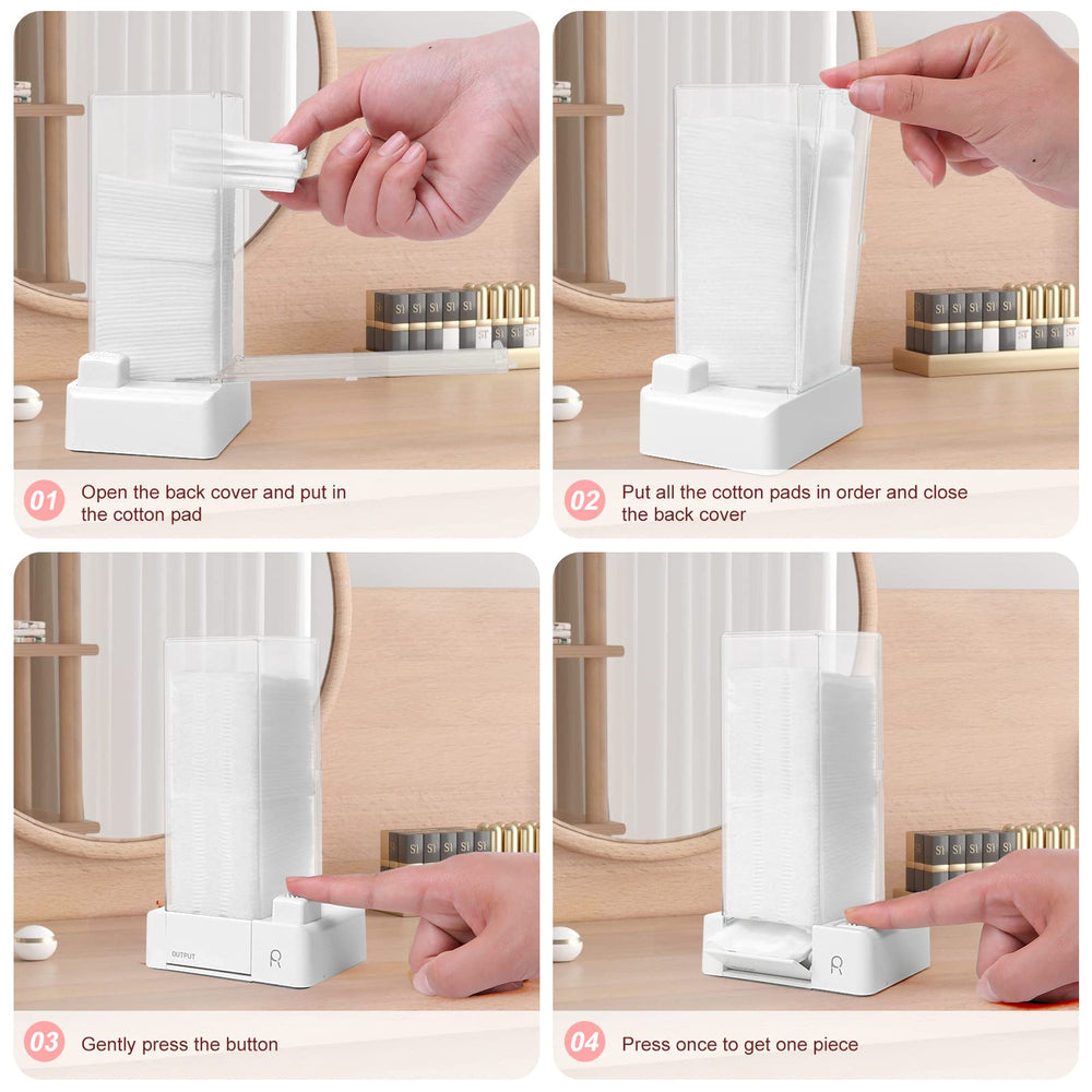Aukiron cotton pad holder open-back design enables quick loading and easy refills.