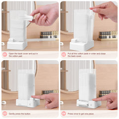 Aukiron cotton pad holder open-back design enables quick loading and easy refills.