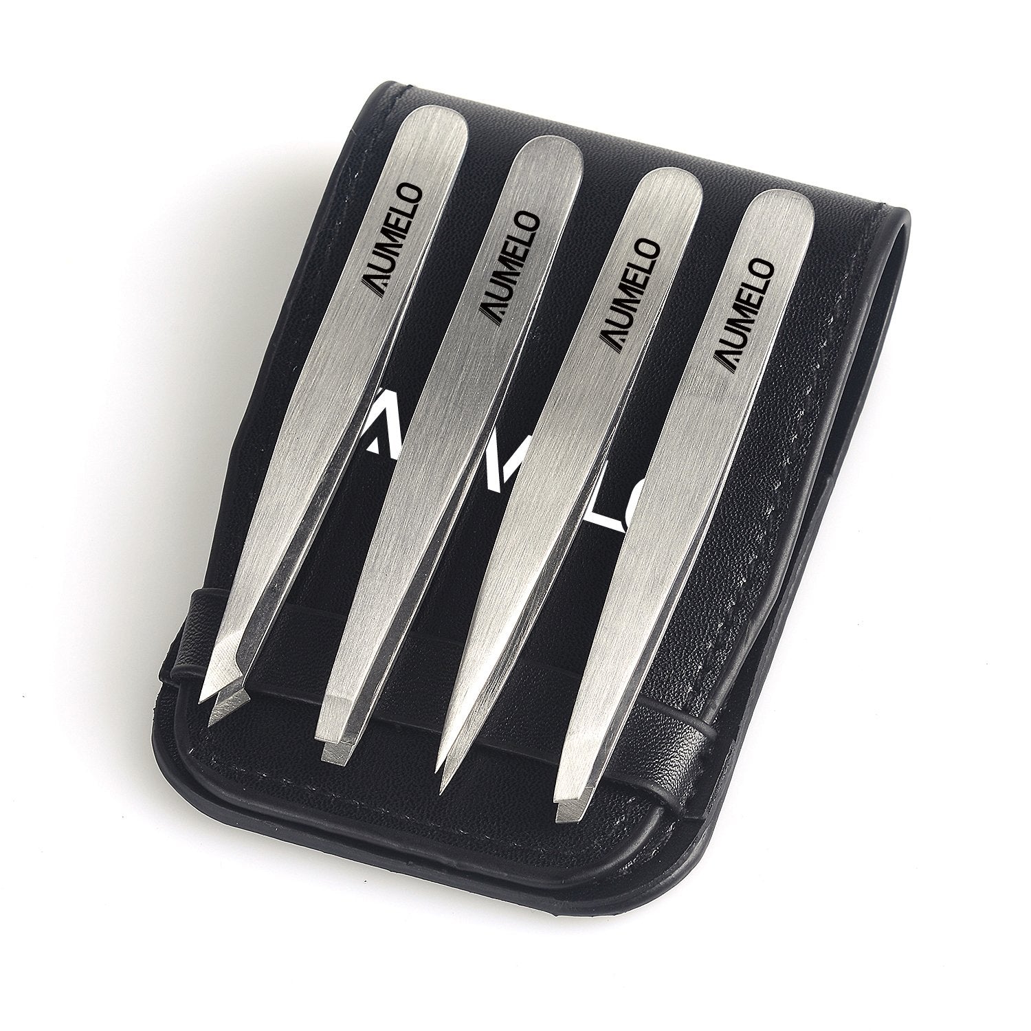 AUMELO pointed tweezers targeting ingrown hairs with precision