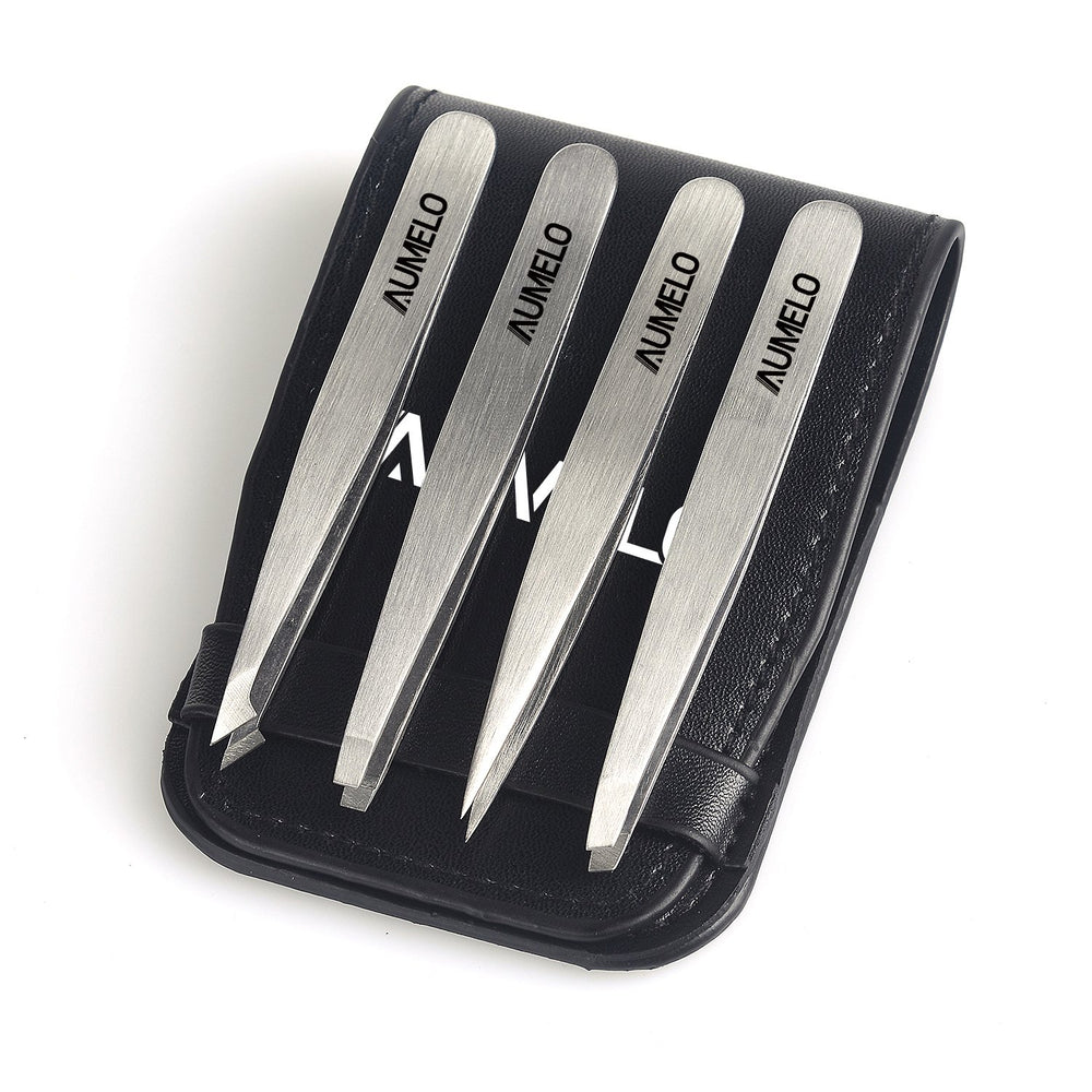 AUMELO pointed tweezers targeting ingrown hairs with precision