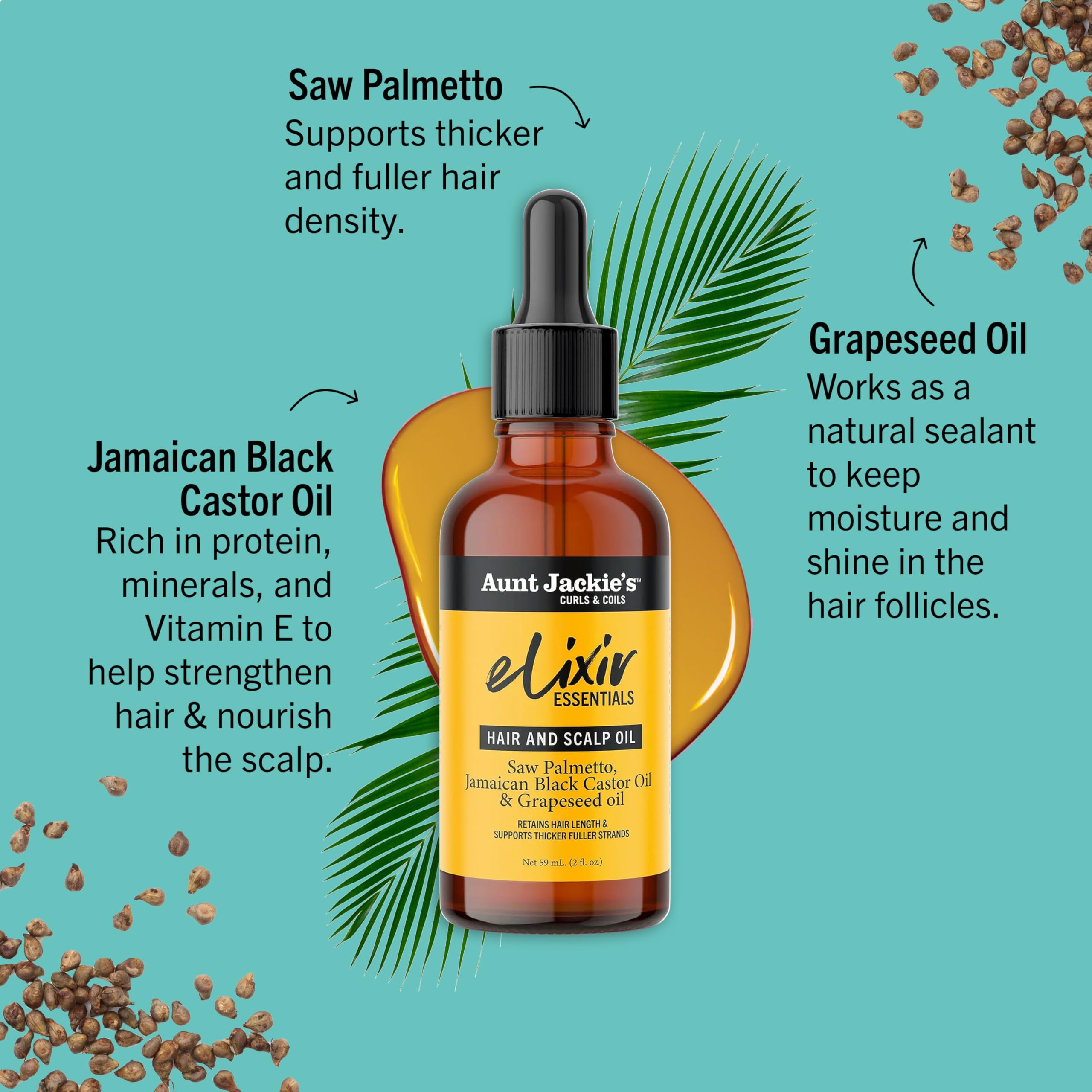 Aunt Jackie's Elixir Essentials: gota de aceite que nutre y suaviza el cabello