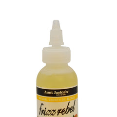 Aunt Jackie's Frizz Rebel shine closeup highlighting vitamin-enriched oils.