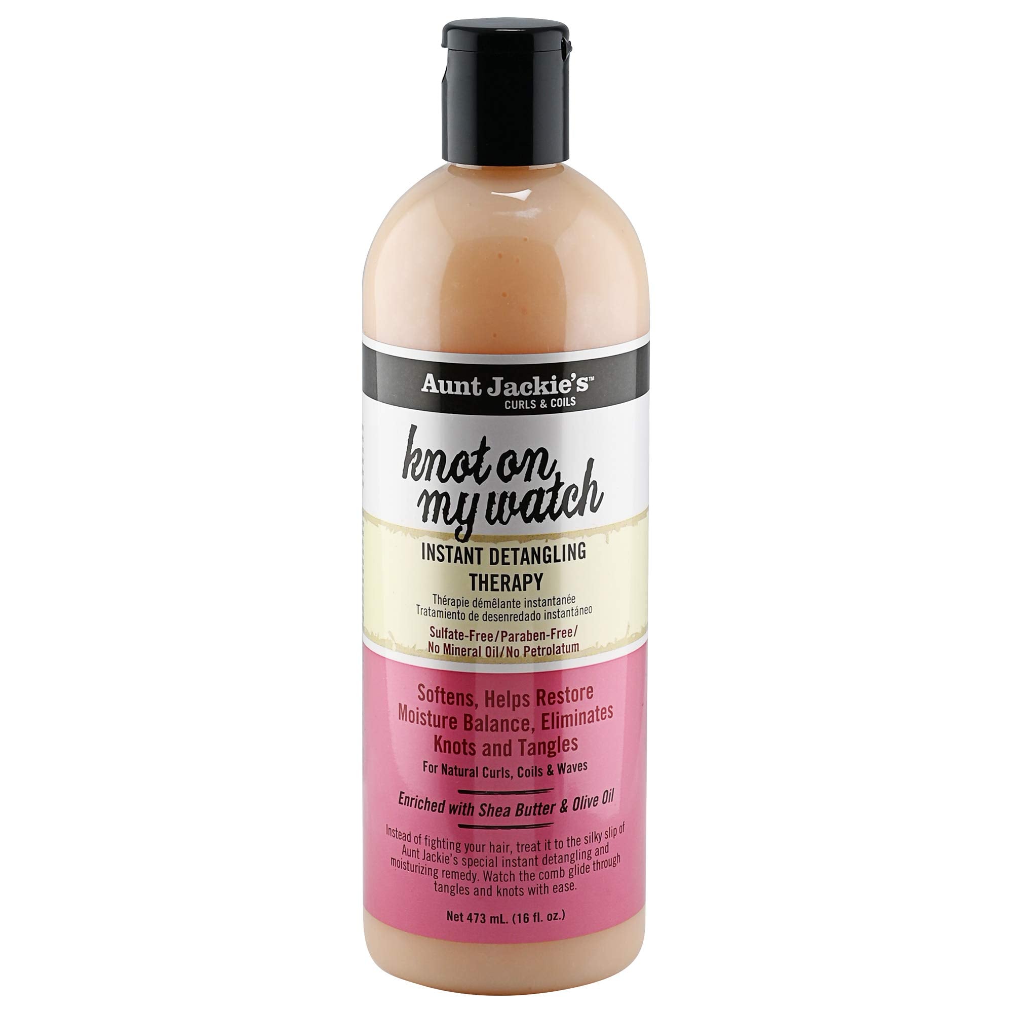 Aunt Jackie's Knot On My Watch bottle pouring detangling therapy for natural curls
