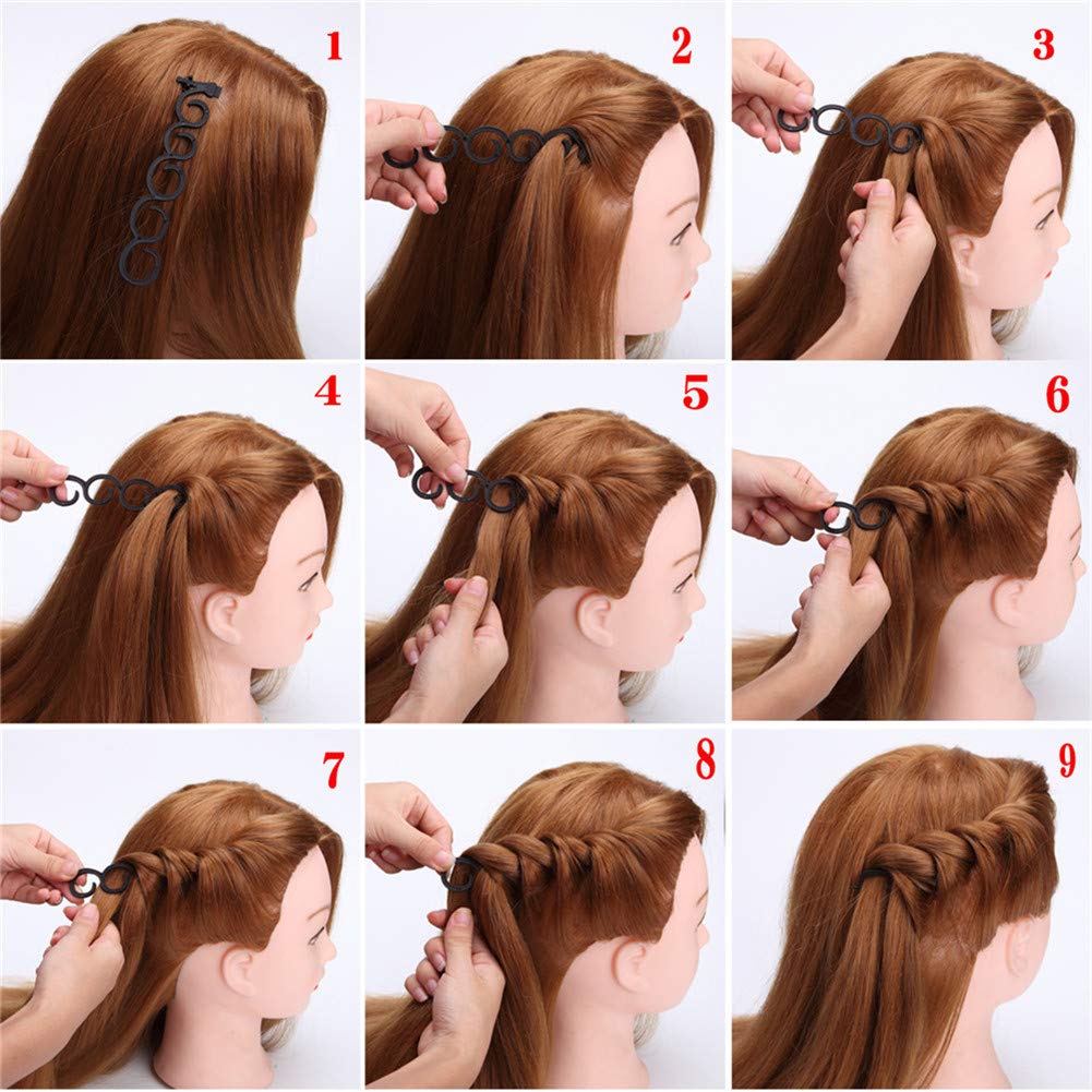 Augoog foldable braiding tools in hand for customizable DIY hairstyles