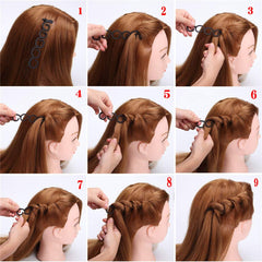 Augoog foldable braiding tools in hand for customizable DIY hairstyles