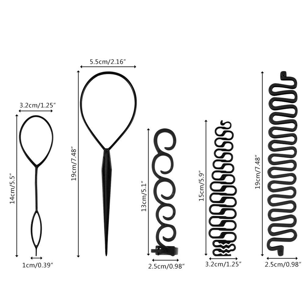 Augoog hair styling tools kit shown for versatile braids and ponytails