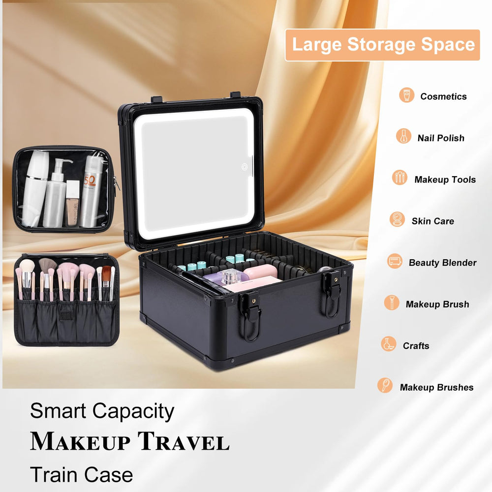 Aupauter travel case with rechargeable battery powering the light on the go