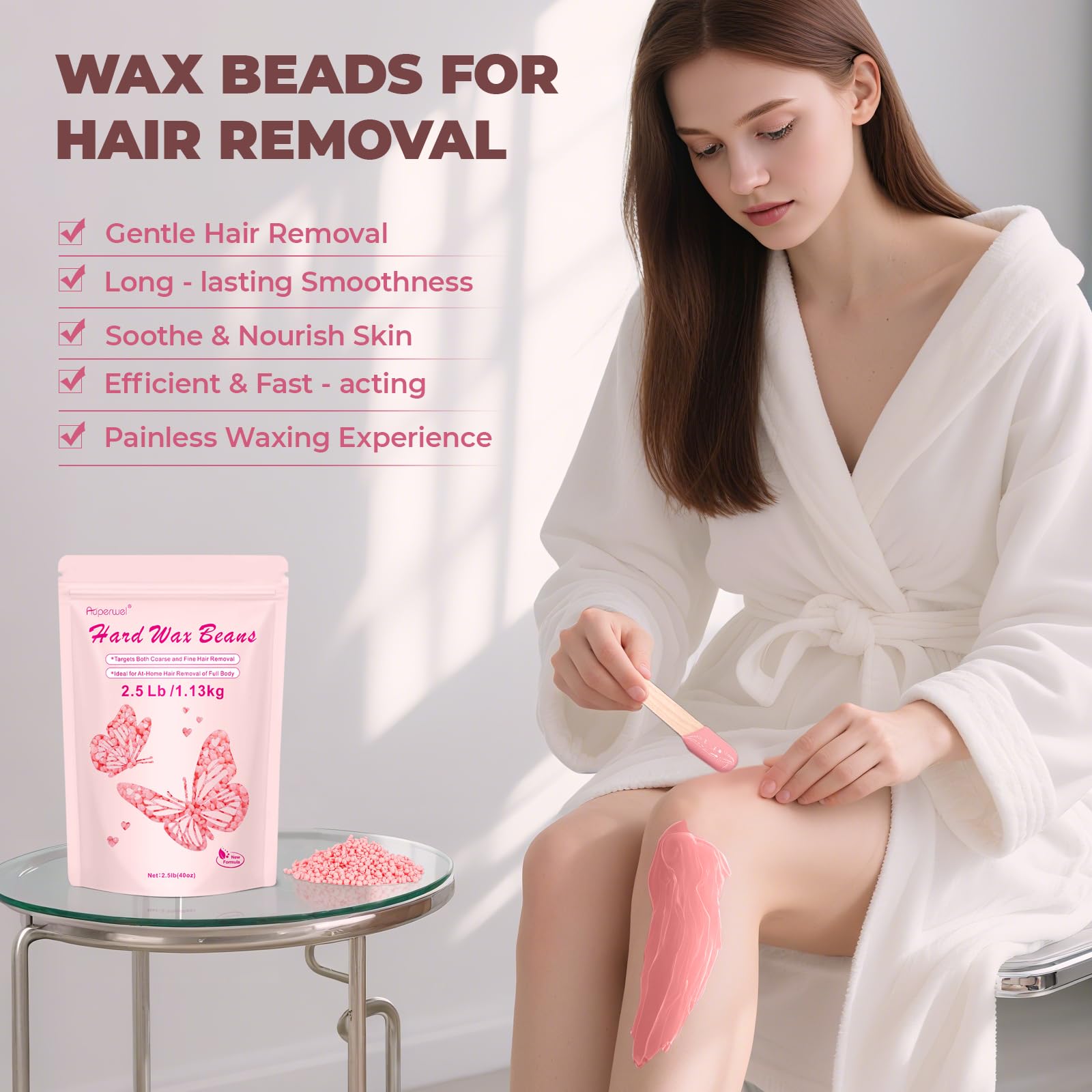 Auperwel 2.5lb pearl beads bag ready for home waxing