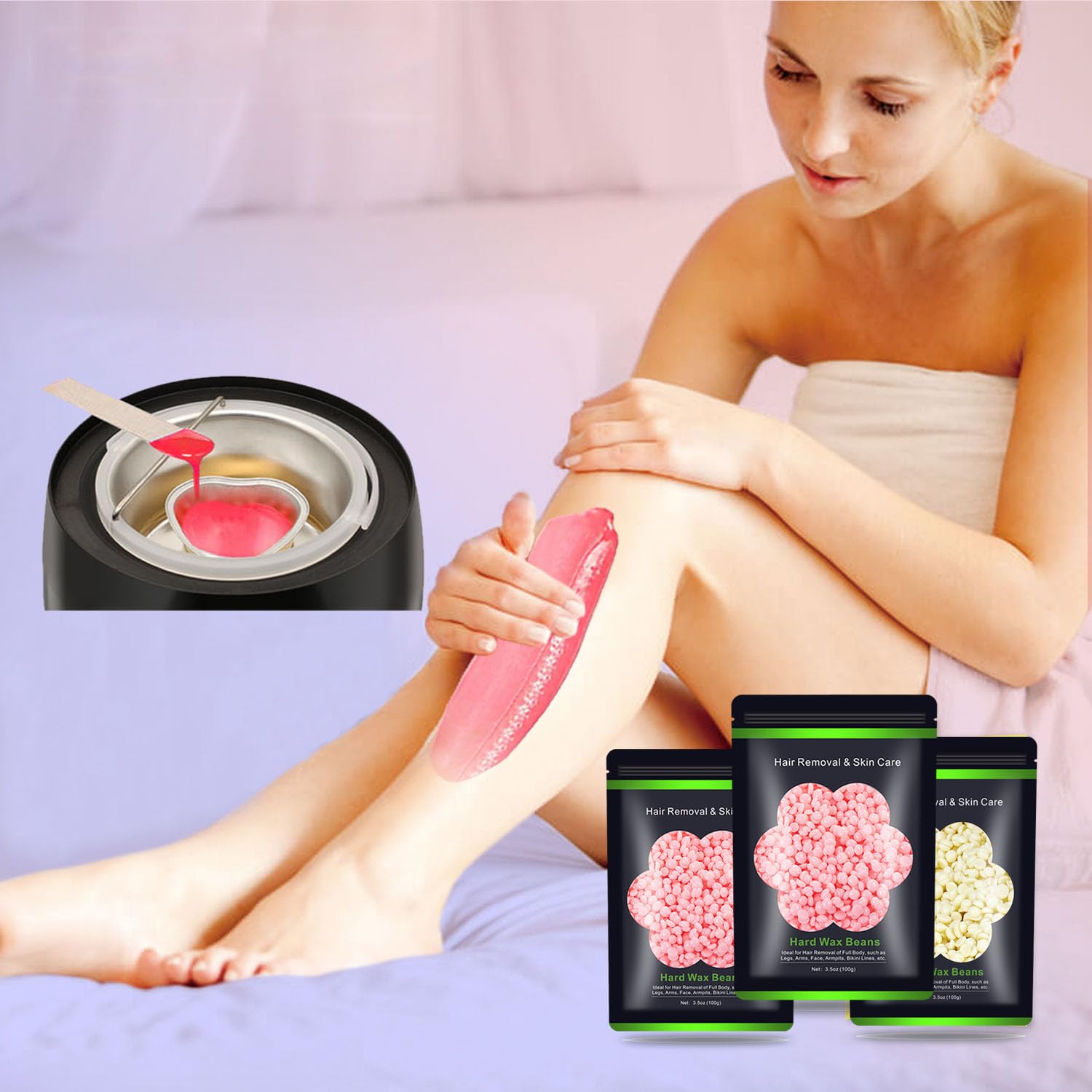 Auperwel Brazilian wax application image highlights versatile use at home
