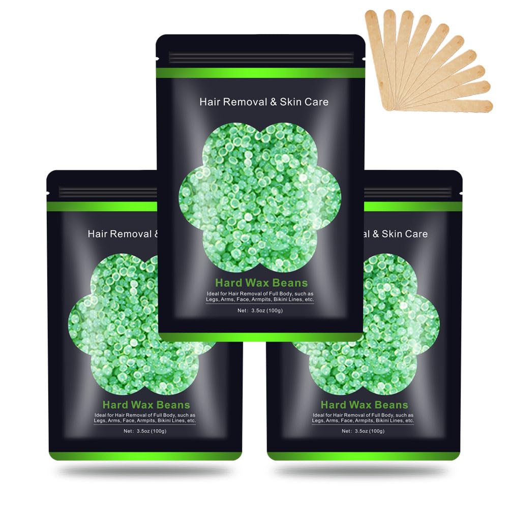 Auperwel wax beads kit front view, at-home waxing convenience