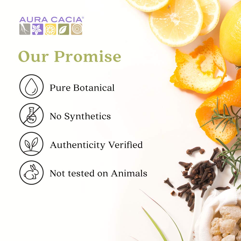 Aura Cacia essential oils blend with 100% pure ingredients.
