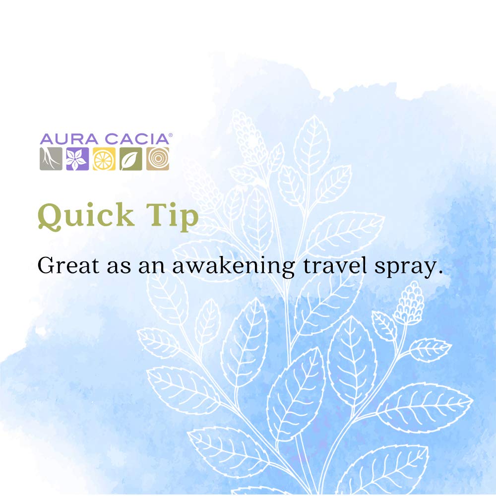Aura Cacia mist on fabrics for linen refresh and softness.