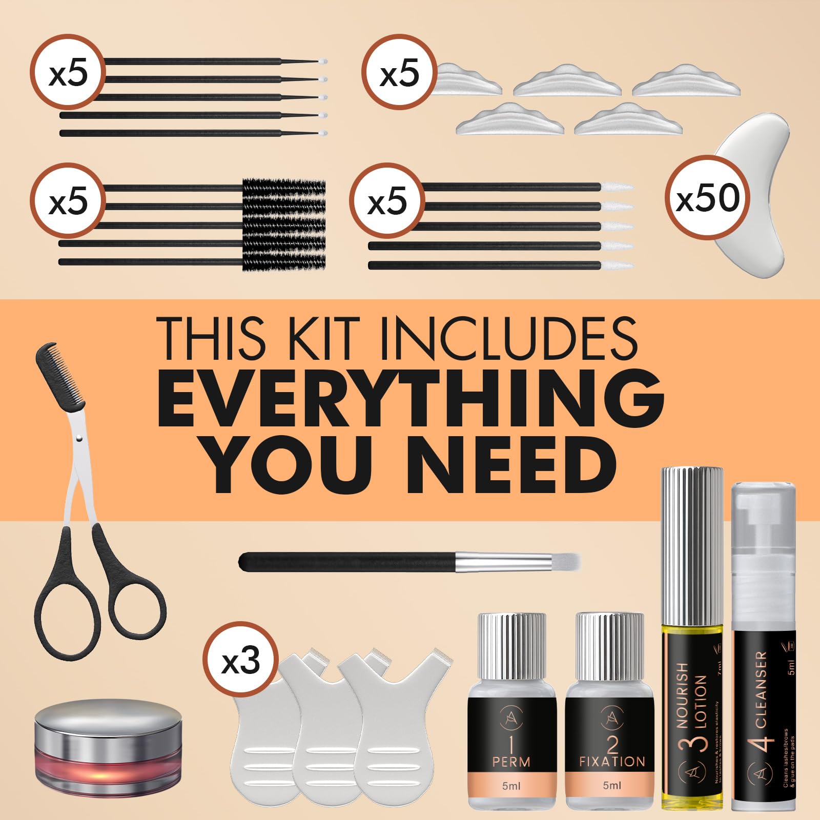 AURAE eyebrow lamination kit delivers long-lasting results up to 6-8 weeks.
