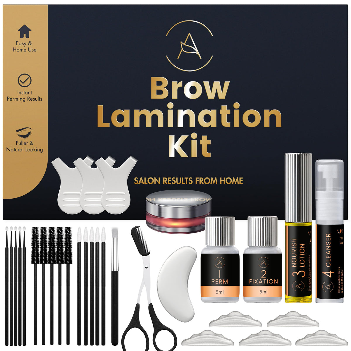 AURAE eyebrow lamination kit unboxing with complete at-home brow lift tools.
