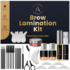 AURAE eyebrow lamination kit unboxing with complete at-home brow lift tools.