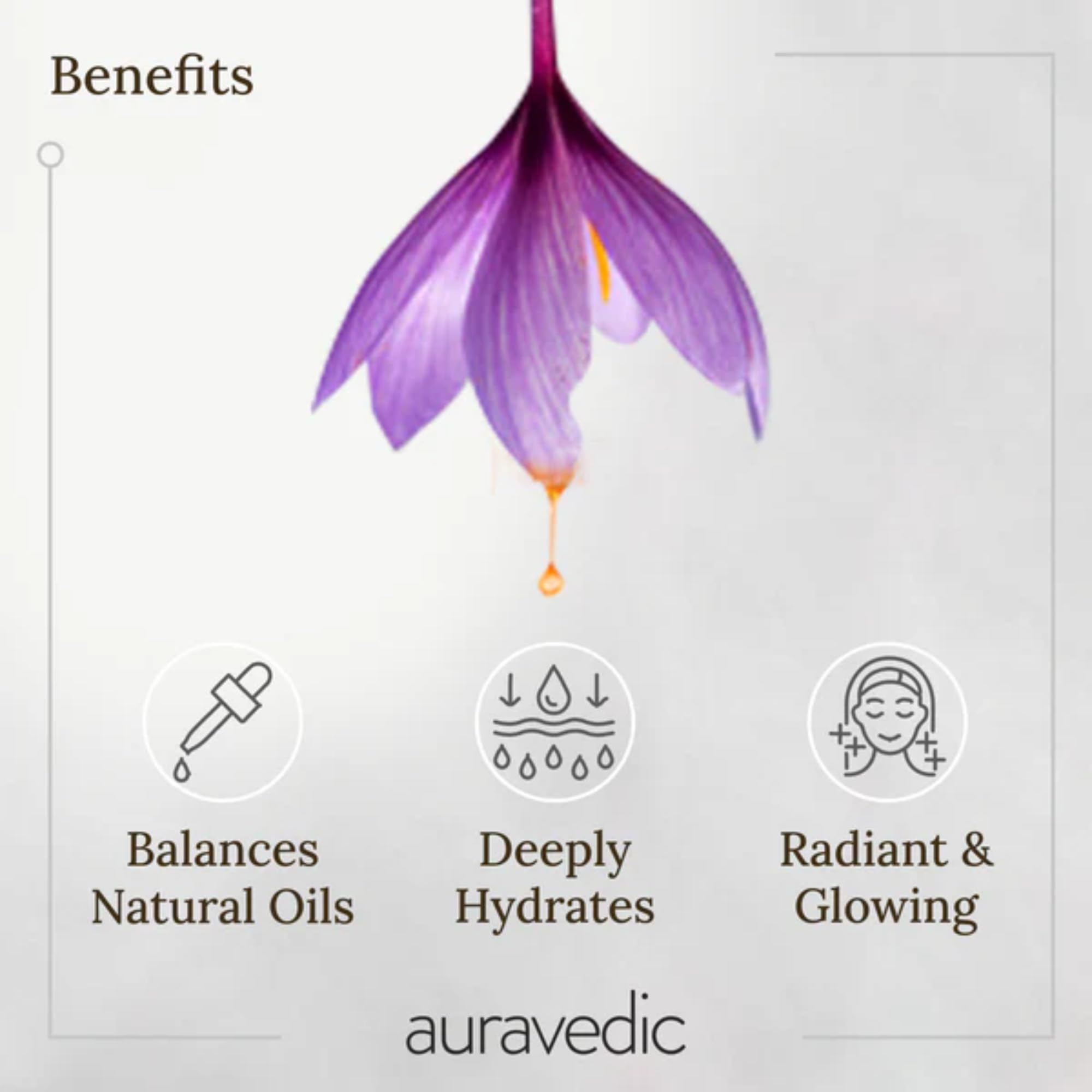 Auravedic Kumkumadi Oil on skin under makeup demonstrates versatile day wear.