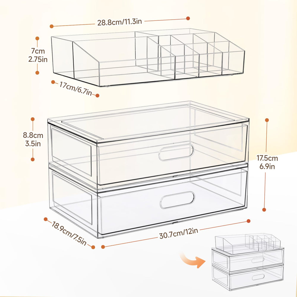 Aurblozen BPA-free acrylic organizer designed for large capacity storage of cosmetics.