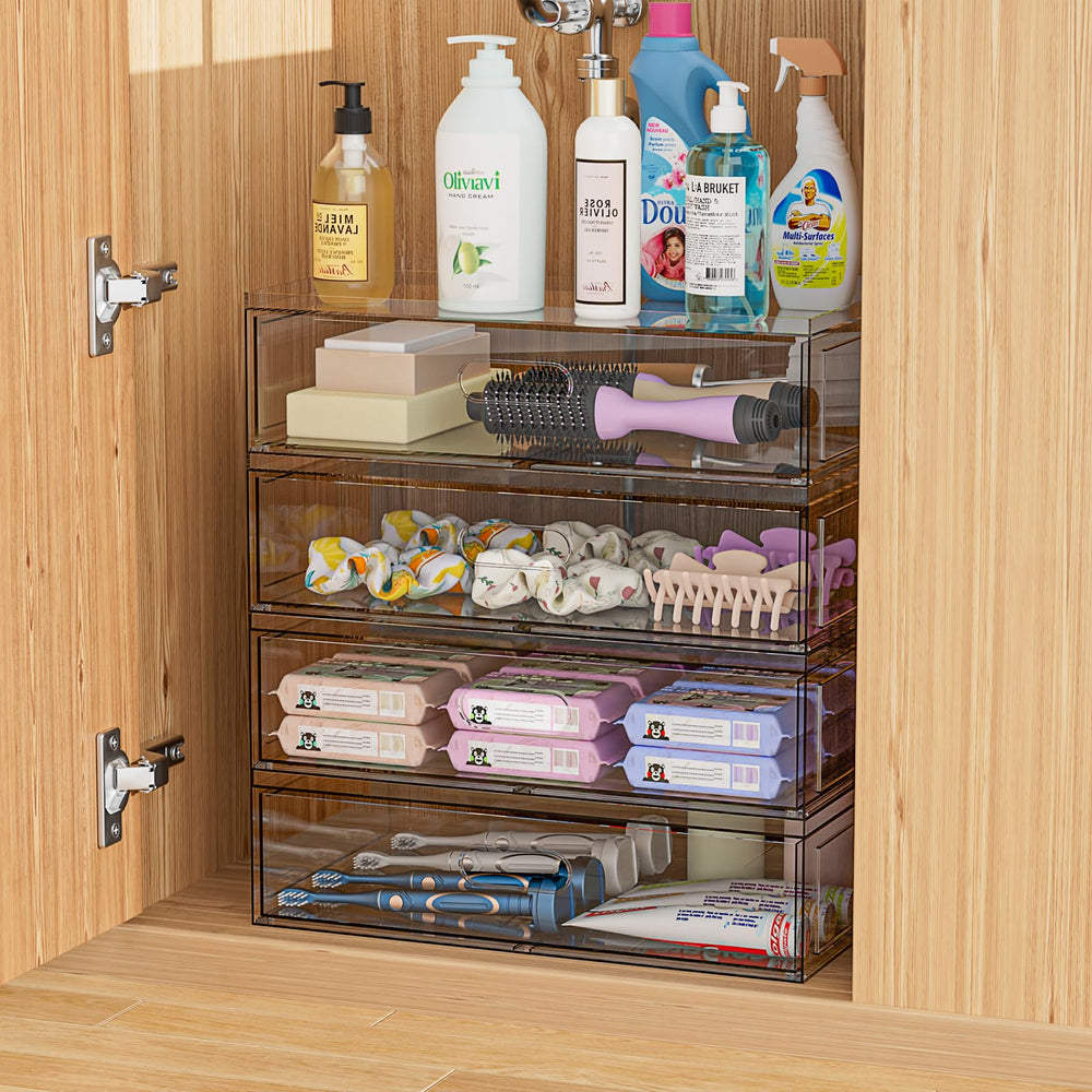 Aurblozen two large drawers and bin store lipstick, perfume, and skincare.