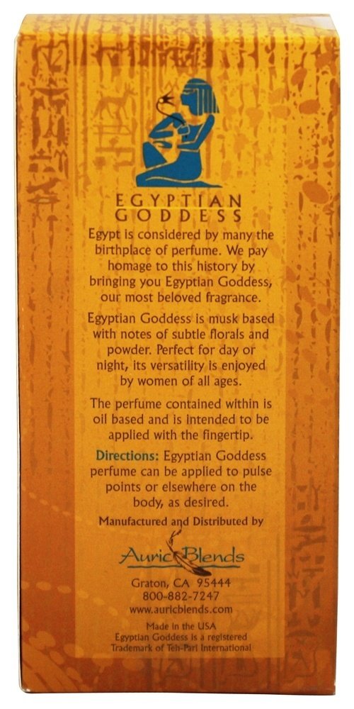 Auric Blends Egyptian Goddess packaging and bottle display emphasizes gift-ready luxury