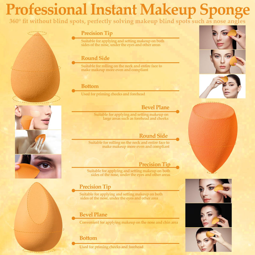 Auroray mini beauty sponges collection for precise correction around eyes and nose.
