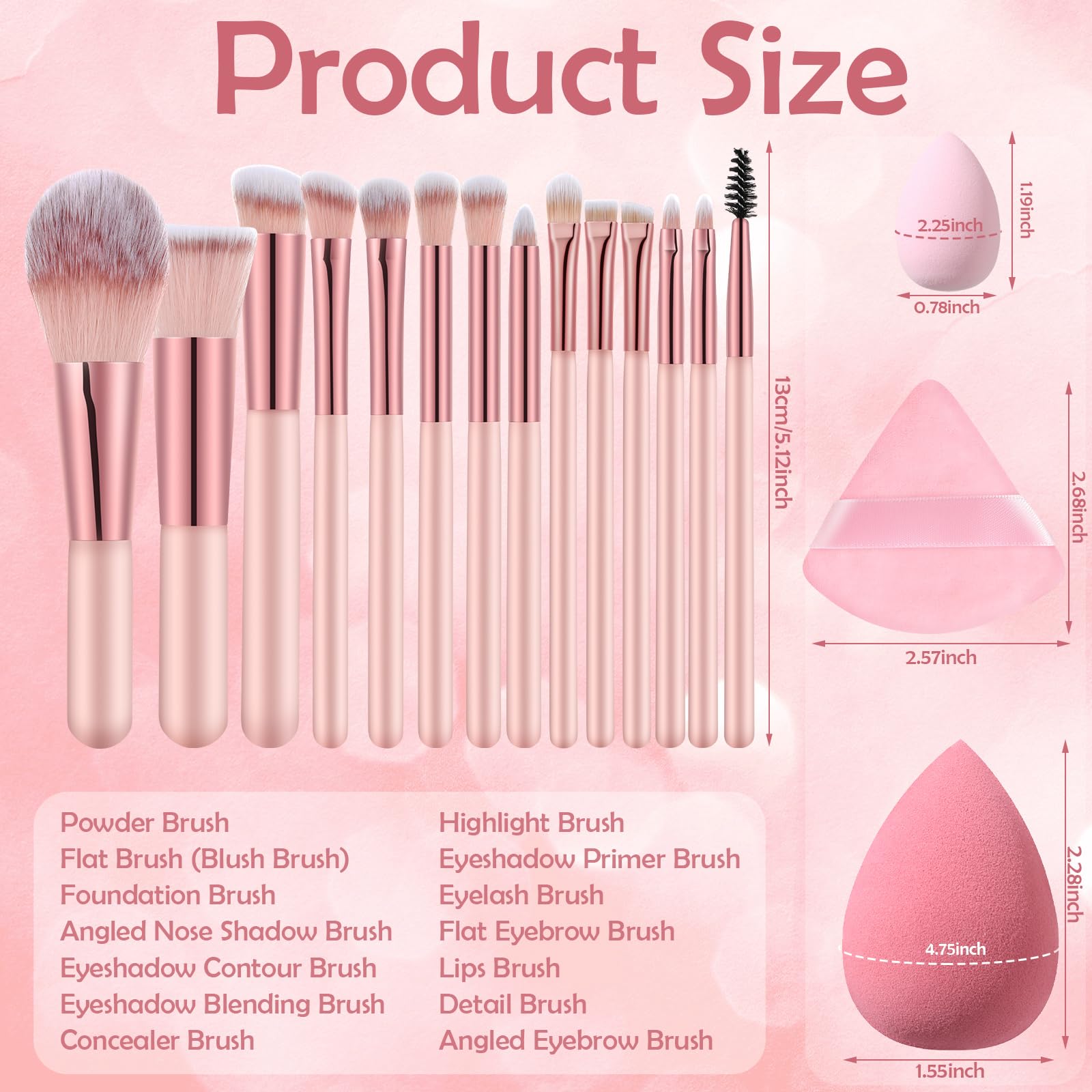 auroray powder puff and blending brush for smooth, even powder application