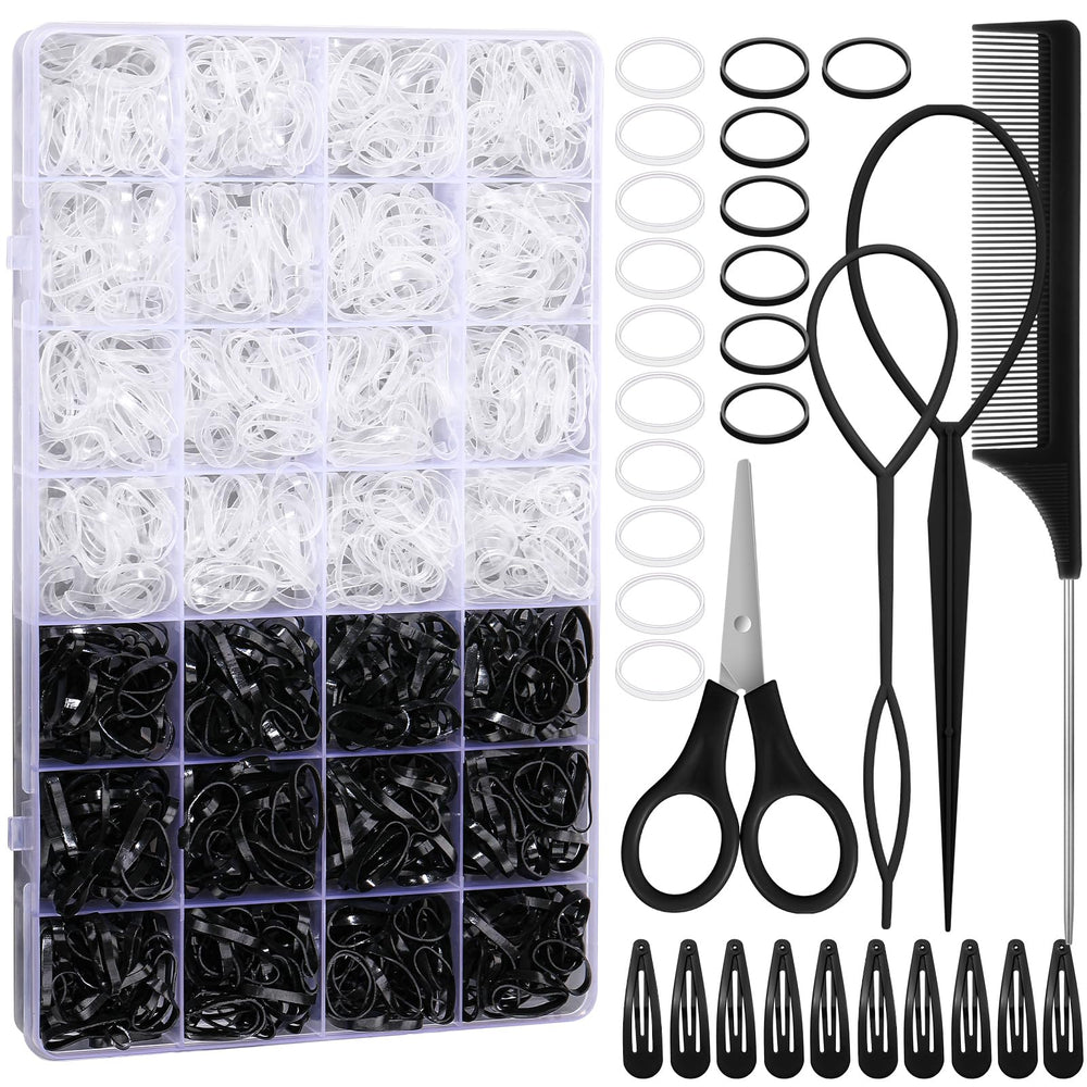 Auroray rubber bands 1500-count bundle in box for quick daily hairstyles and braids
