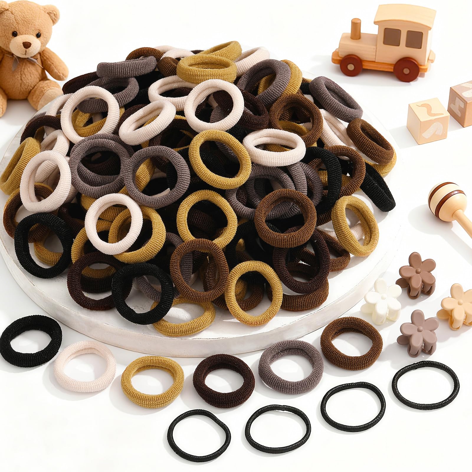 Auroray cotton hair ties pack prevents snags and slipping for smooth updos.