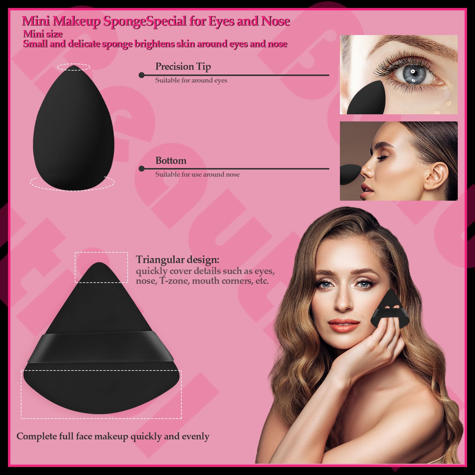Auroray wet and dry use sponges for versatile makeup