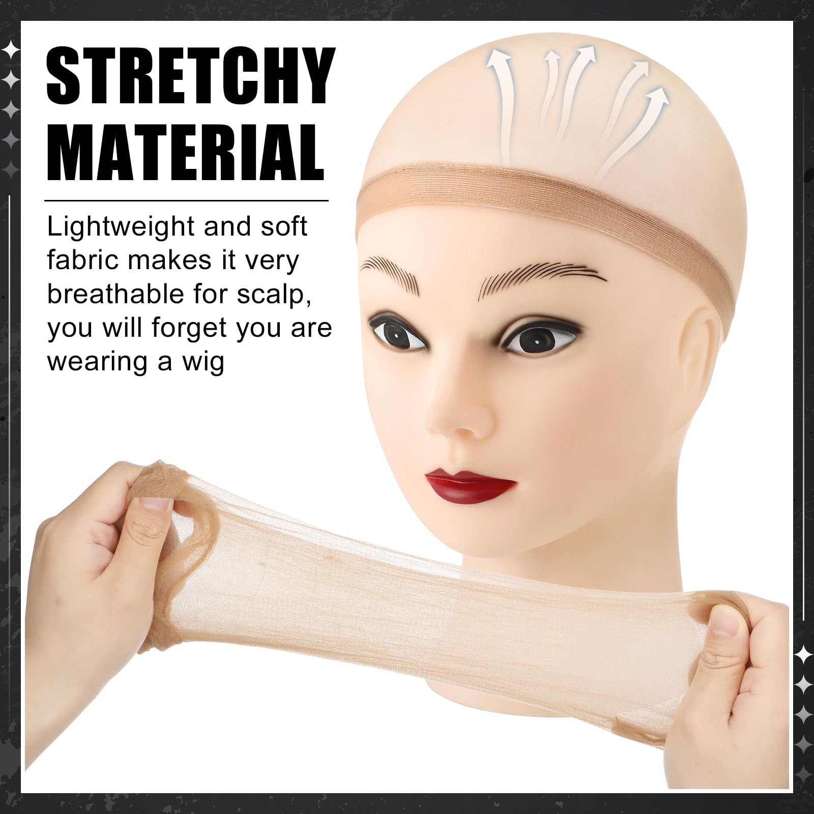 Auroray four breathable wig caps for comfortable styling