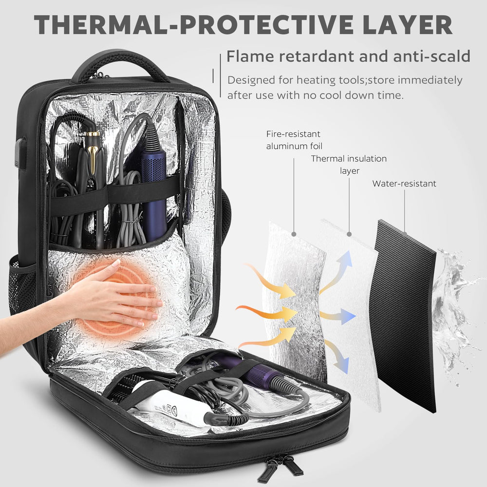 AUROTIER barber bag side pocket for curling irons or personal items.