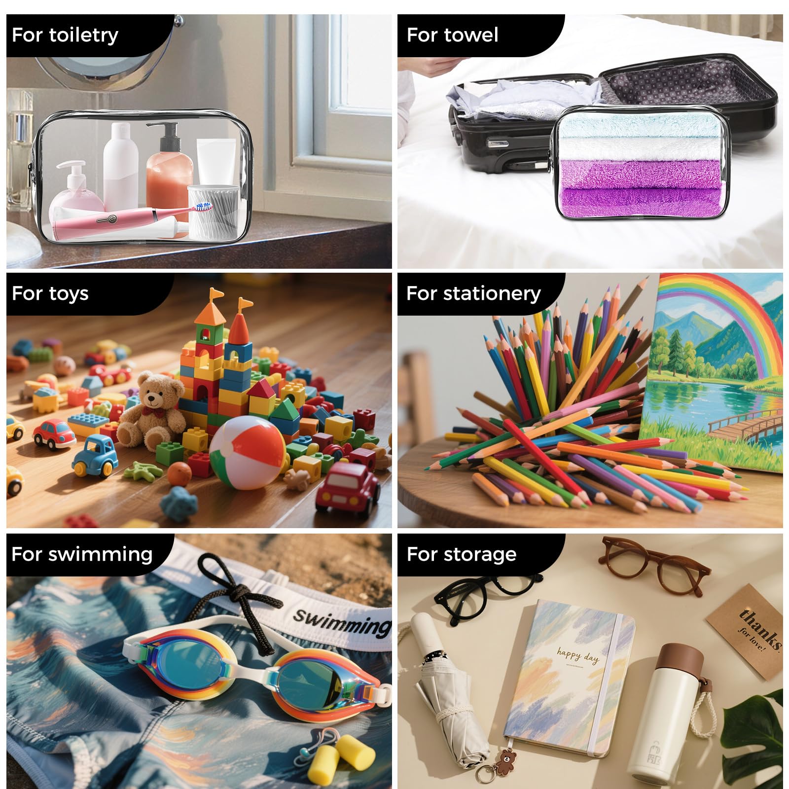 AURUZA Multiuse storage bag doubles as toiletries, jewelry, or small-item organizer.