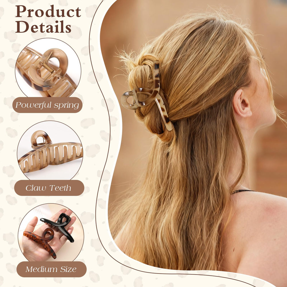 Auseibeely 4.3-inch claw clip half-up look demonstrates easy, stylish updos