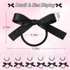 Auseibeely bowknot hair ties ponytail closeup — secure, gentle hold for all hair types.