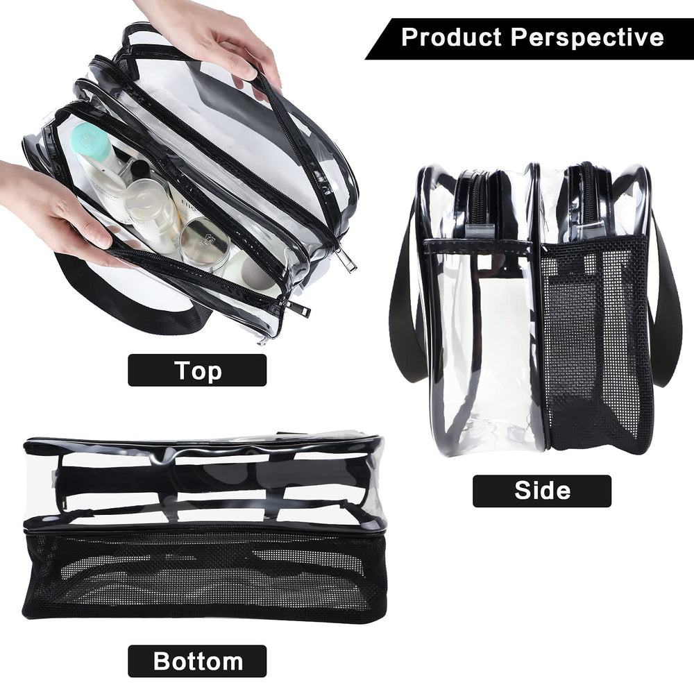 Auseibeely clear toiletry bag drained compartment stores damp items after gym