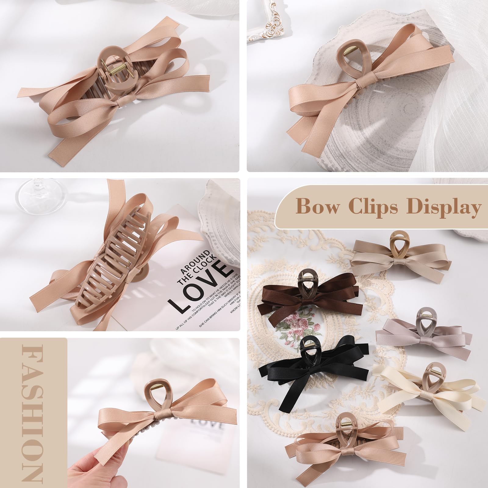 Auseibeely satin bow clip during daily activities provides secure wear.