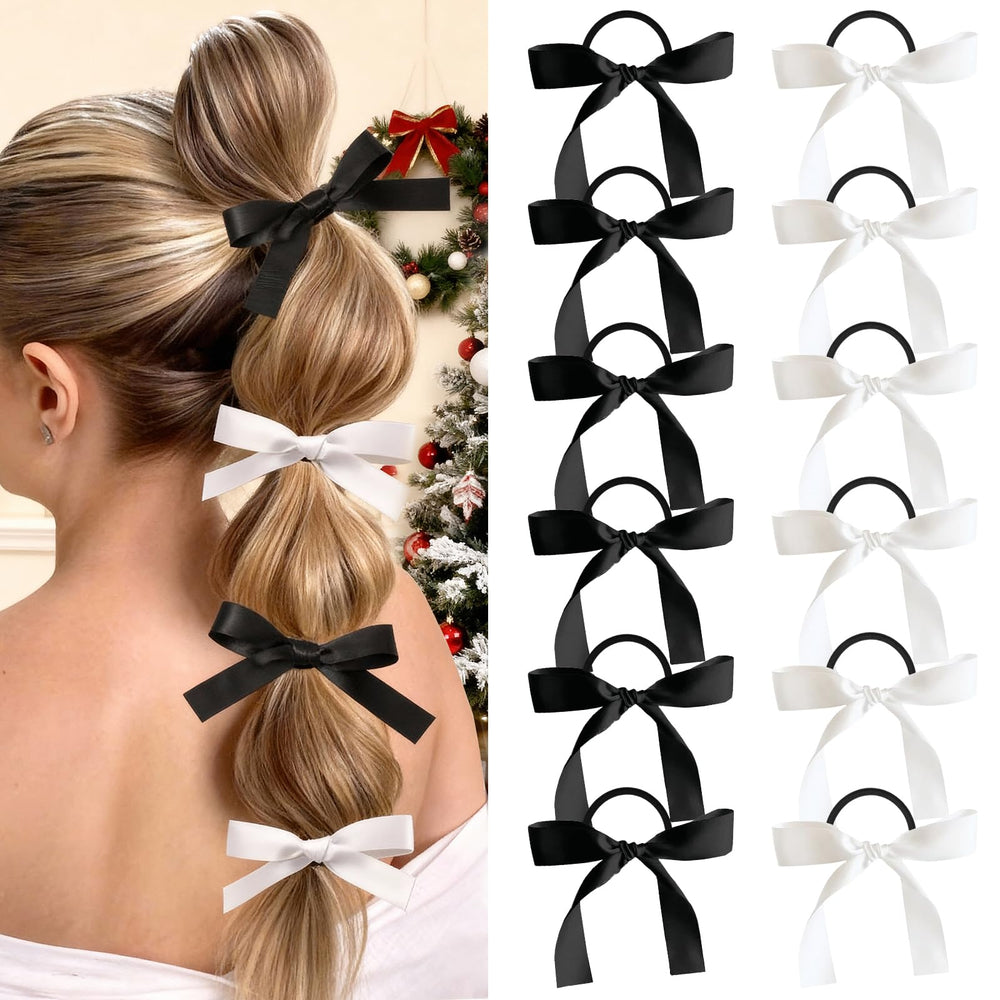 Auseibeely silky satin bows pack 12 — soft fabric, no-damage hold.
