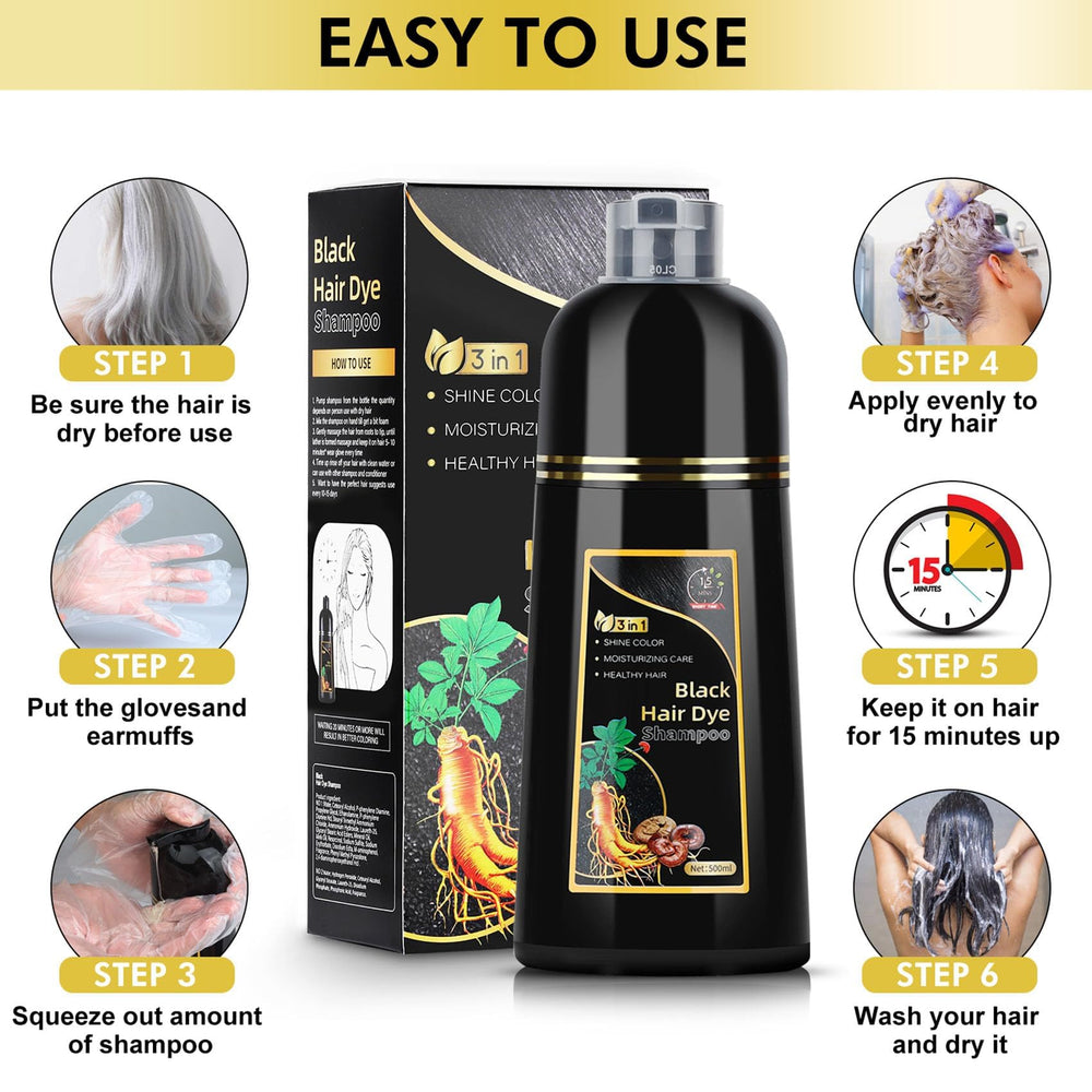 AUSGREER gray hair coverage results showing natural blend on strands