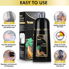 AUSGREER gray hair coverage results showing natural blend on strands