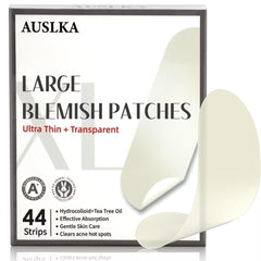 AUSLKA blemishes patches 44-strip pack applied for targeted breakout coverage.