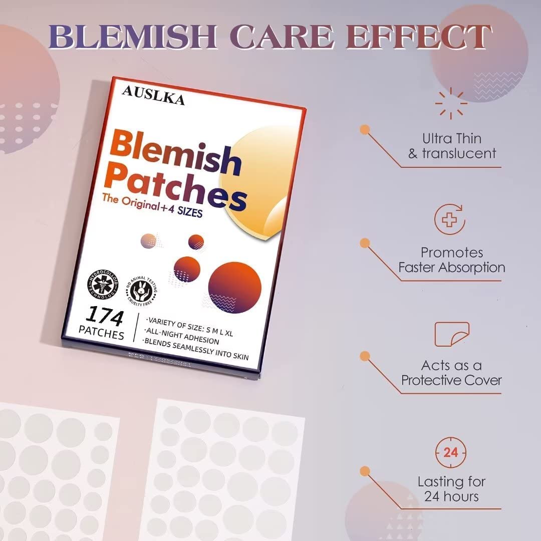 AUSLKA blemishes patches offer clear coverage under light makeup