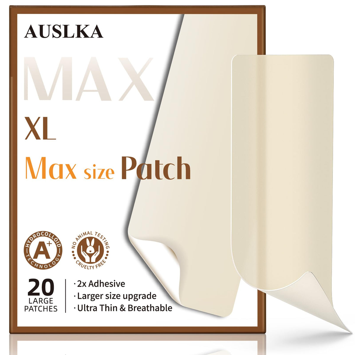 AUSLKA large blemish patch XL 20 strips for discreet overnight coverage.