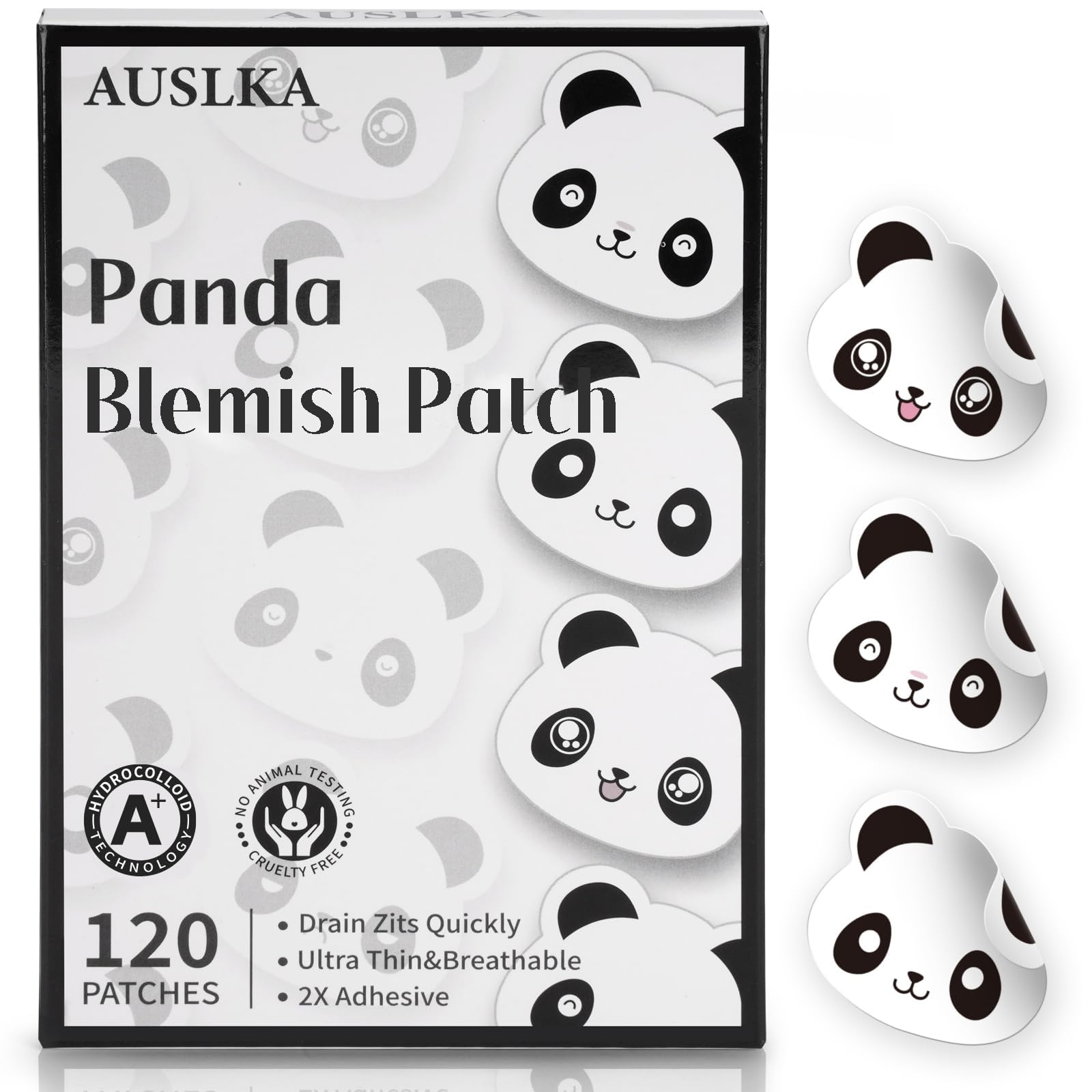 AUSLKA Panda Patch para granitos faciales, protege la zona sin irritación