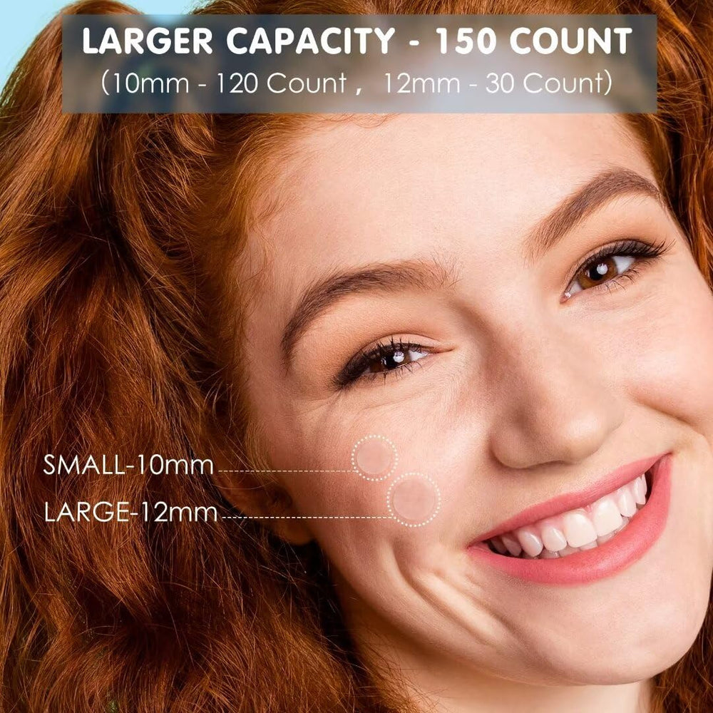 AUSLKA patches placed on nose, chin, or forehead for small blemishes.