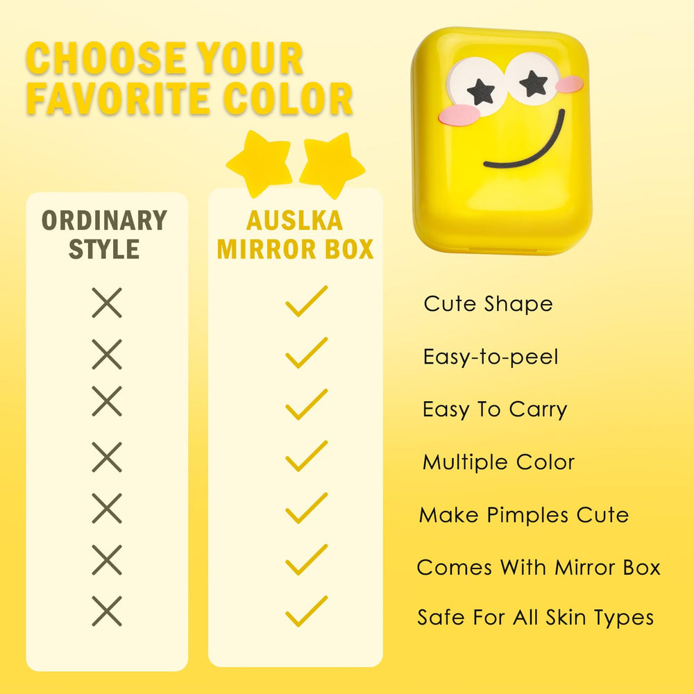 AUSLKA Star Pimple Patches yellow star patches offer discreet, color-matched spot coverage.