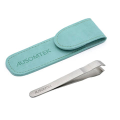 Ausomtek beard hair tweezers with 10mm tips for precise plucking
