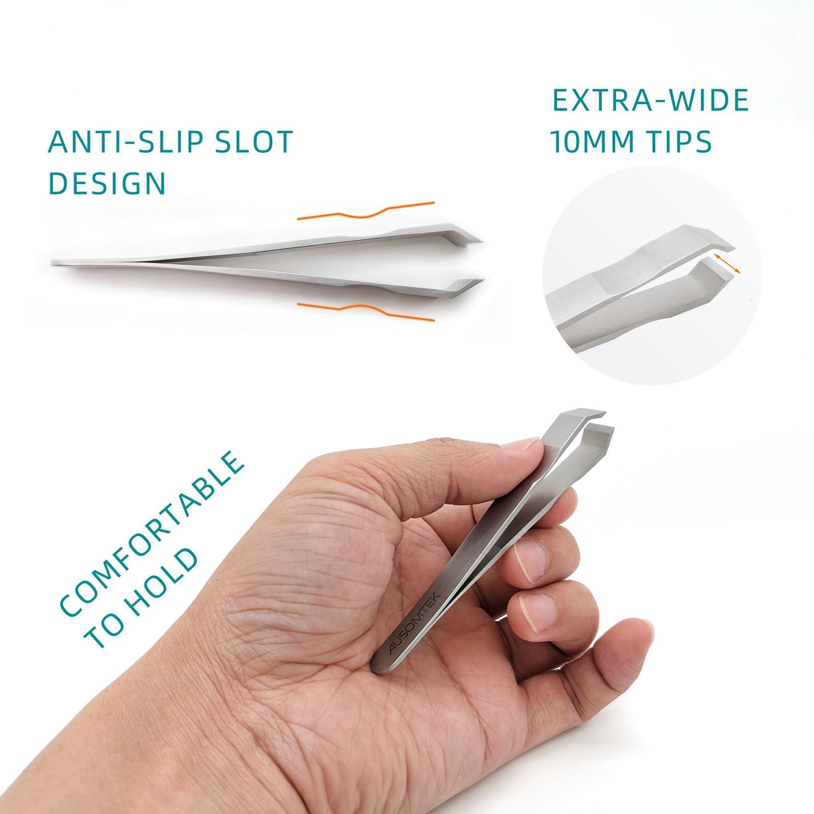 Ausomtek safety rounded edges prevent nicks while gripping hairs